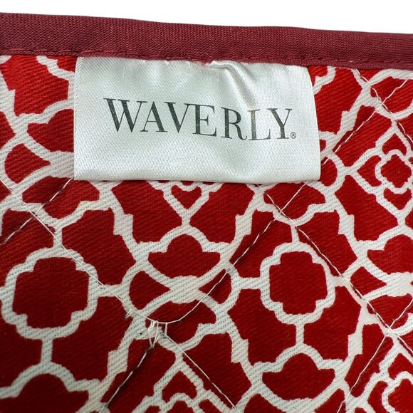 WAVERLY Table Runner Mint Green Red Floral Reversible 34" Long Cotton Quilted - Picture 4 of 8